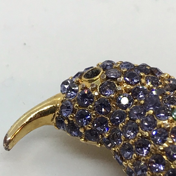 Monet Rhinestone Hummingbird Brooch - Picture 4 of 7